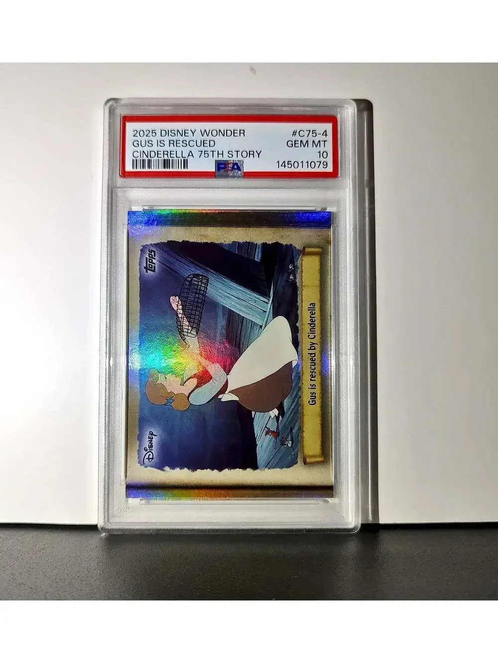 Gus is rescued by Cinderella 2025 Topps Disney #C75-4 Cinderella PSA 10
